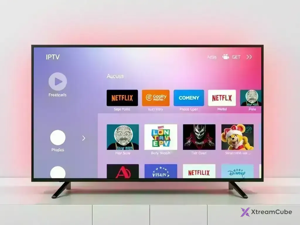 Smart TV app store interface displaying IPTV applications
